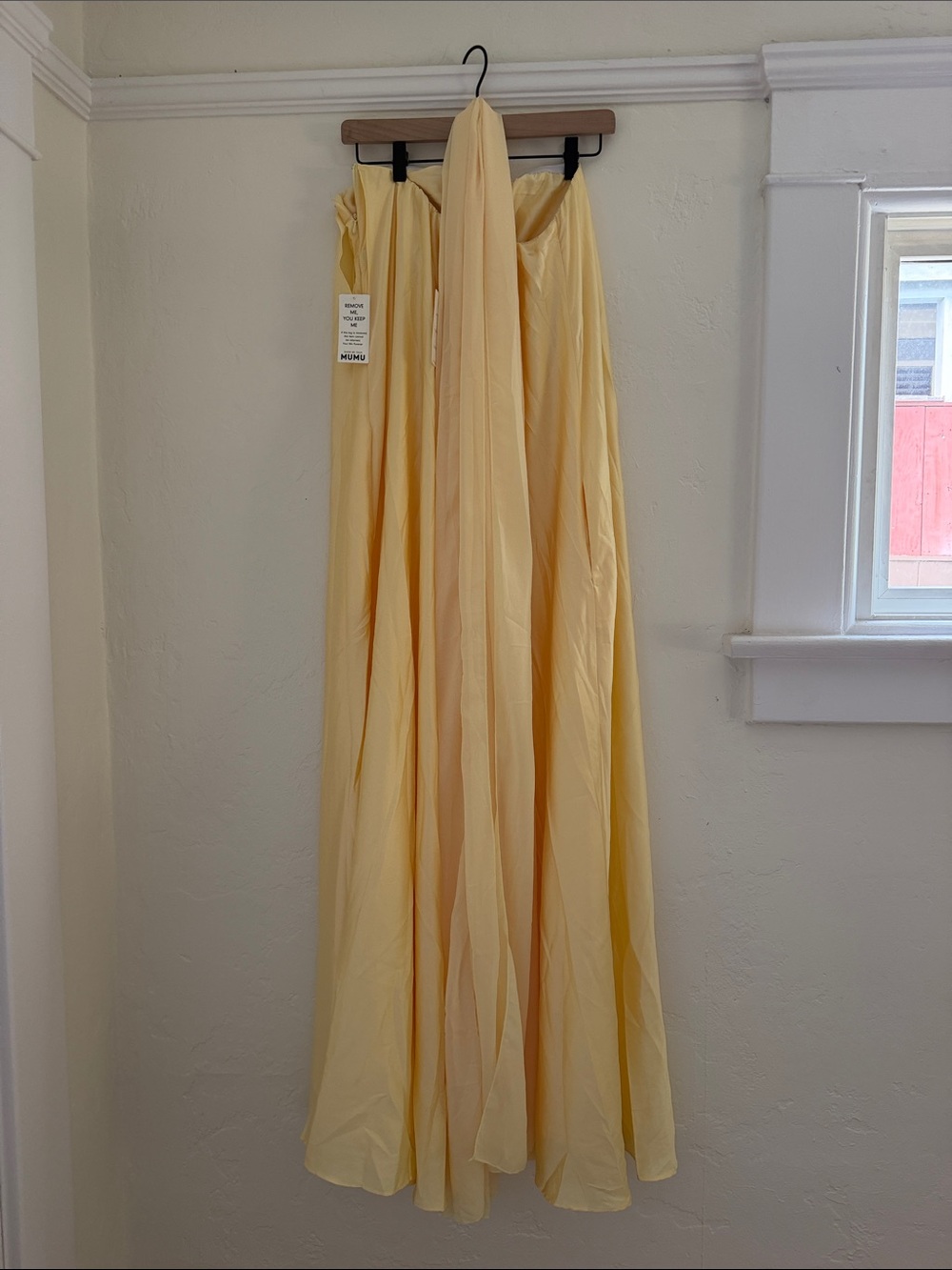 Show Me Your Mumu Strapless Yellow Bridesmaids Dress with neck scarf - Picture 6 of 11